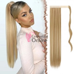 Extensie de par coada cu clema si arici dreapta de 55 cm cod cod MW400627T613 Blond Deschis Mixt